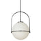 Dainolite 1 Light Incandescent Pendant Matte Black with White Opal Glass PAO-161P-MB