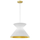 Dainolite 1 Light Patricia Pendant Wht/Gld Shade Agb PAT-181P-AGB-692