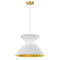 Dainolite 1 Light Patricia Pendant Wht/Gld Shade Agb PAT-181P-AGB-692