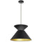 Dainolite 1 Light Patricia Pendant Blk/Gld Shade Bk PAT-181P-BK-698