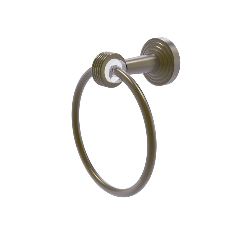 Allied Brass Pacific Beach Collection Towel Ring with Groovy Accents PB-16G-ABR