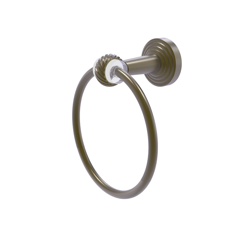 Allied Brass Pacific Beach Collection Towel Ring with Twisted Accents PB-16T-ABR