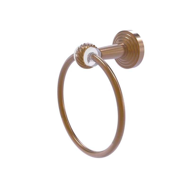 Allied Brass Pacific Beach Collection Towel Ring with Twisted Accents PB-16T-BBR