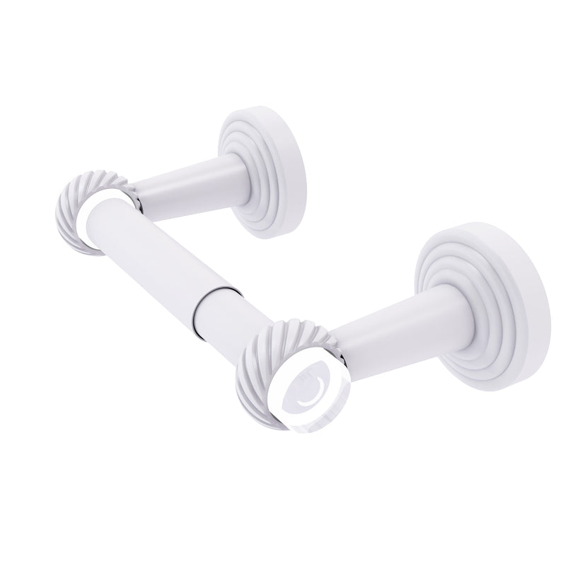 Allied Brass Pacific Beach Collection Two Post Toilet Tissue Holder with Twisted Accents PB-24T-WHM