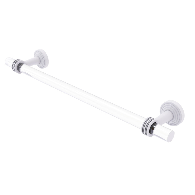 Allied Brass Pacific Beach Collection 36 Inch Towel Bar with Dotted Accents PB-41D-36-WHM