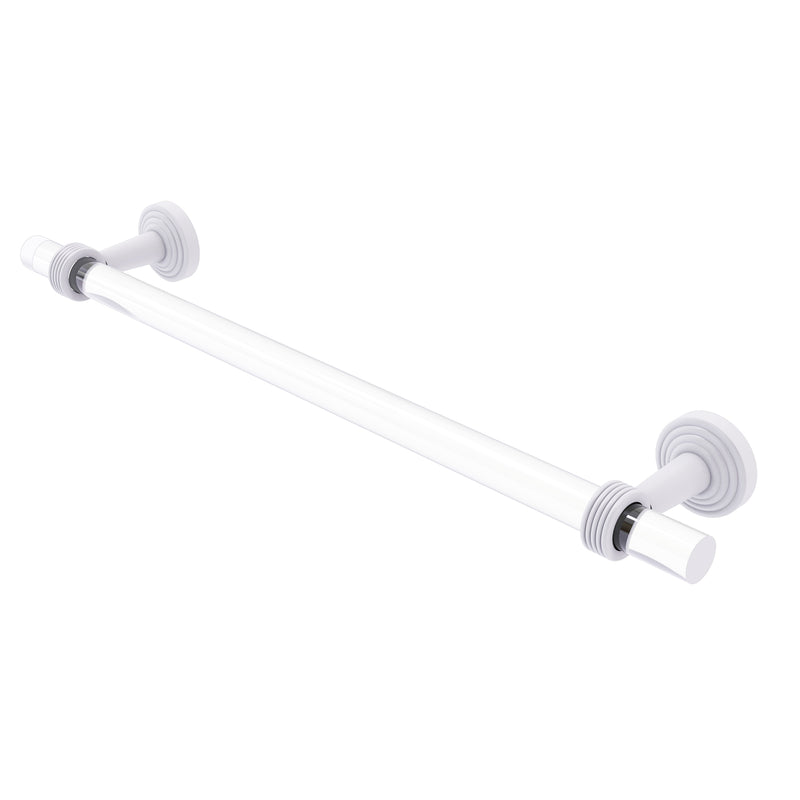 Allied Brass Pacific Beach Collection 36 Inch Towel Bar with Groovy Accents PB-41G-36-WHM