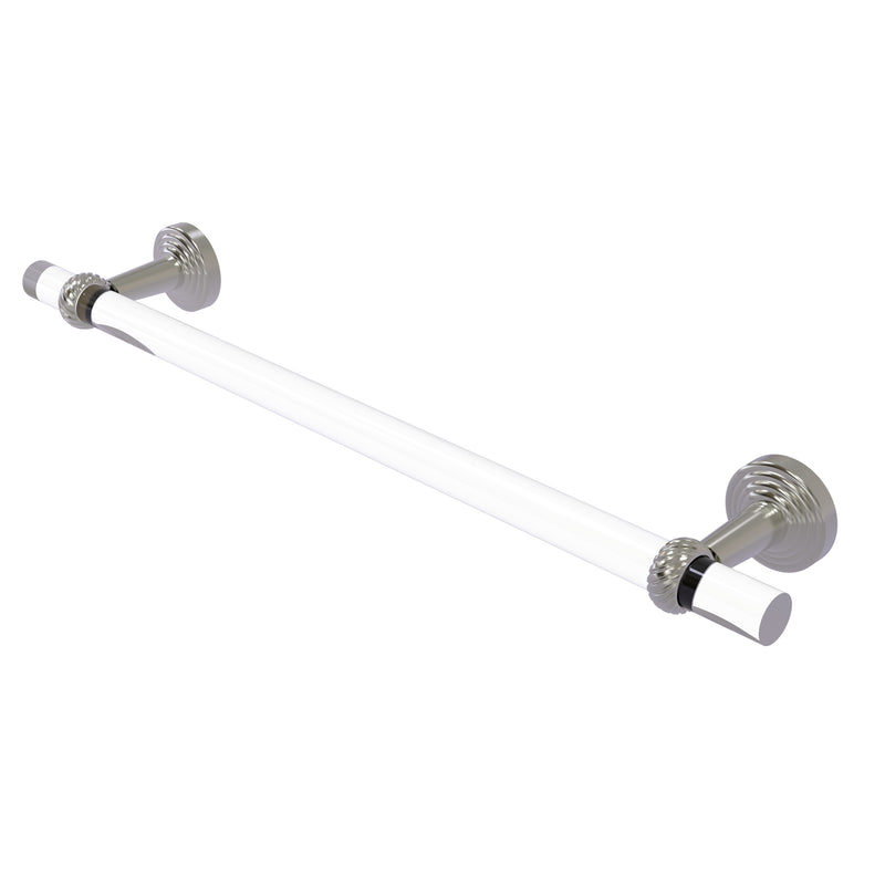 Allied Brass Pacific Beach Collection 24 Inch Towel Bar with Twisted Accents PB-41T-24-SN