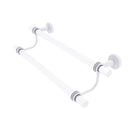 Allied Brass Pacific Beach Collection 18 Inch Double Towel Bar with Dotted Accents PB-72D-18-WHM