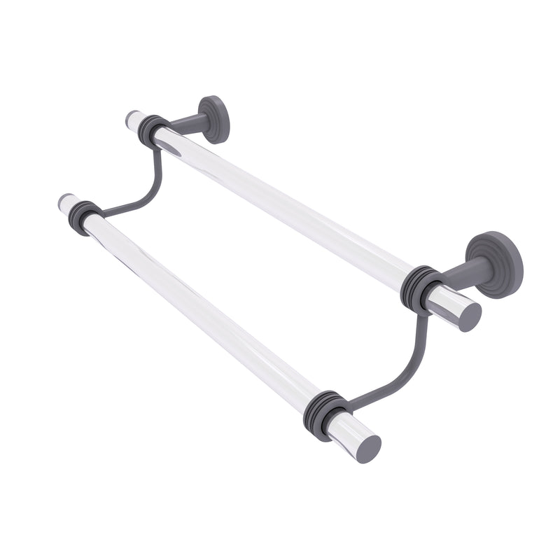 Allied Brass Pacific Beach Collection 24 Inch Double Towel Bar with Dotted Accents PB-72D-24-GYM
