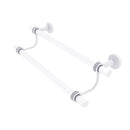 Allied Brass Pacific Beach Collection 24 Inch Double Towel Bar with Dotted Accents PB-72D-24-WHM