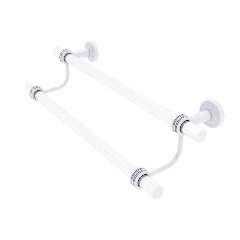 Allied Brass Pacific Beach Collection 30 Inch Double Towel Bar with Dotted Accents PB-72D-30-WHM