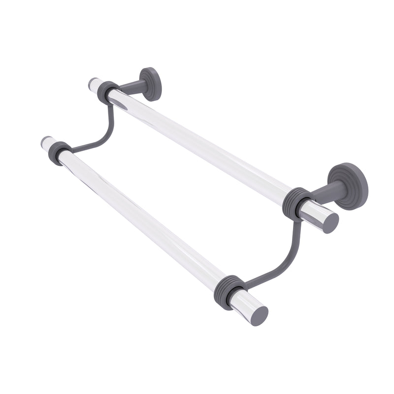 Allied Brass Pacific Beach Collection 18 Inch Double Towel Bar with Groovy Accents PB-72G-18-GYM