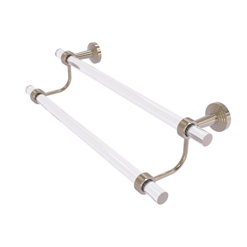 Allied Brass Pacific Beach Collection 18 Inch Double Towel Bar with Groovy Accents PB-72G-18-PEW