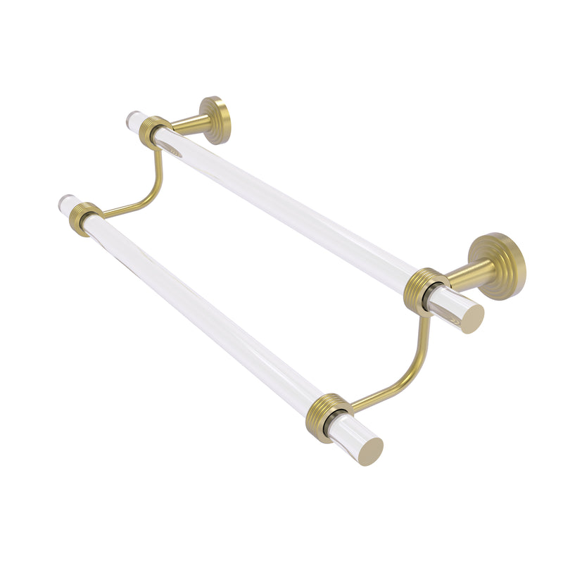 Allied Brass Pacific Beach Collection 18 Inch Double Towel Bar with Groovy Accents PB-72G-18-SBR