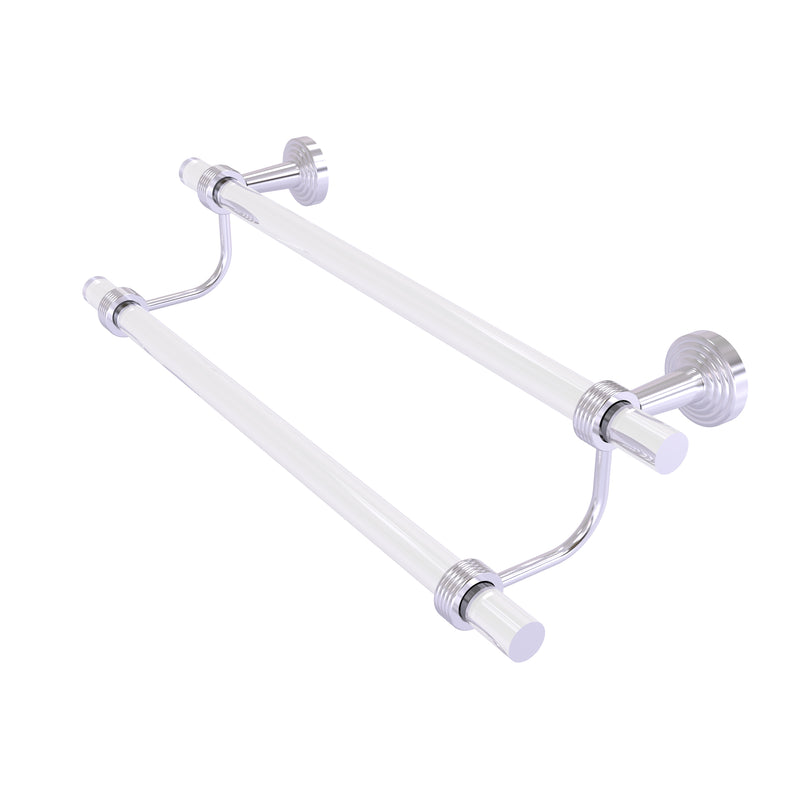 Allied Brass Pacific Beach Collection 24 Inch Double Towel Bar with Groovy Accents PB-72G-24-SCH