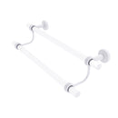 Allied Brass Pacific Beach Collection 24 Inch Double Towel Bar with Groovy Accents PB-72G-24-WHM