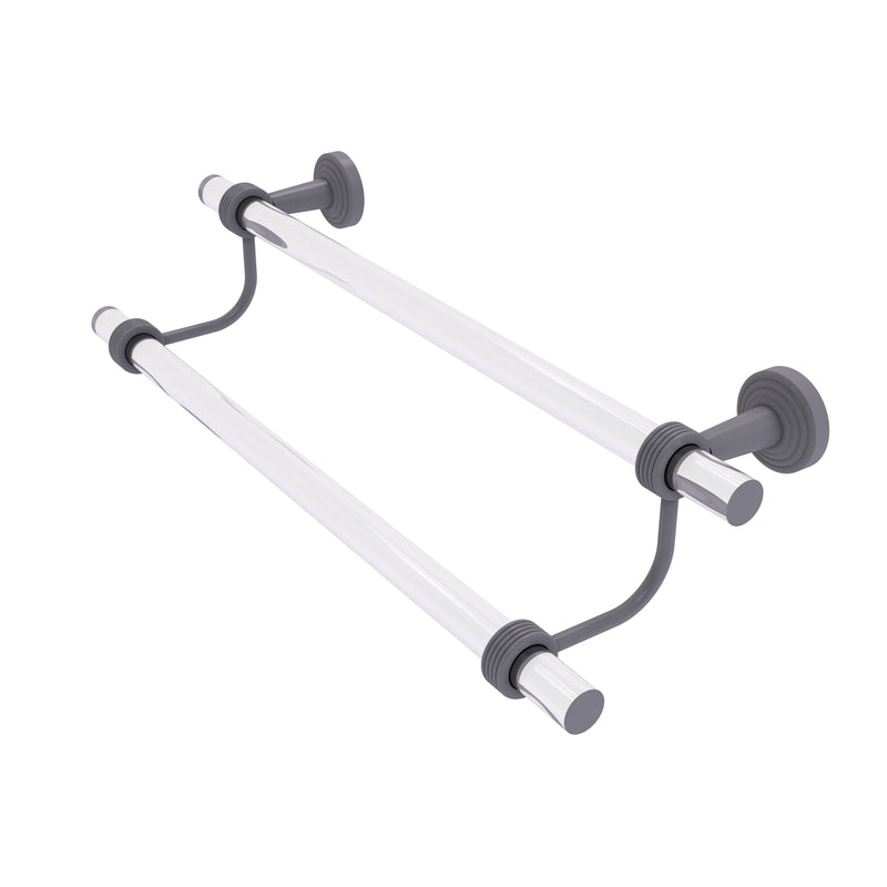 Allied Brass Pacific Beach Collection 30 Inch Double Towel Bar with Groovy Accents PB-72G-30-GYM