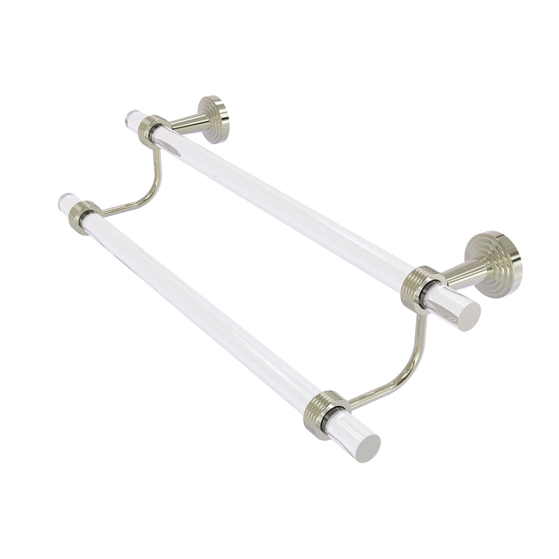 Allied Brass Pacific Beach Collection 30 Inch Double Towel Bar with Groovy Accents PB-72G-30-PNI