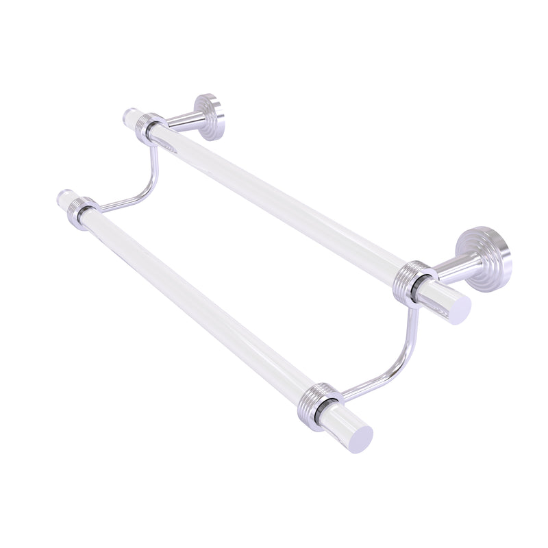 Allied Brass Pacific Beach Collection 30 Inch Double Towel Bar with Groovy Accents PB-72G-30-SCH