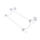 Allied Brass Pacific Beach Collection 30 Inch Double Towel Bar with Groovy Accents PB-72G-30-WHM