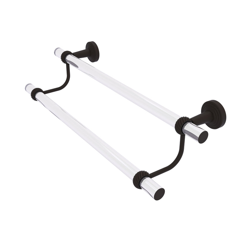 Allied Brass Pacific Beach Collection 18 Inch Double Towel Bar with Twisted Accents PB-72T-18-ORB