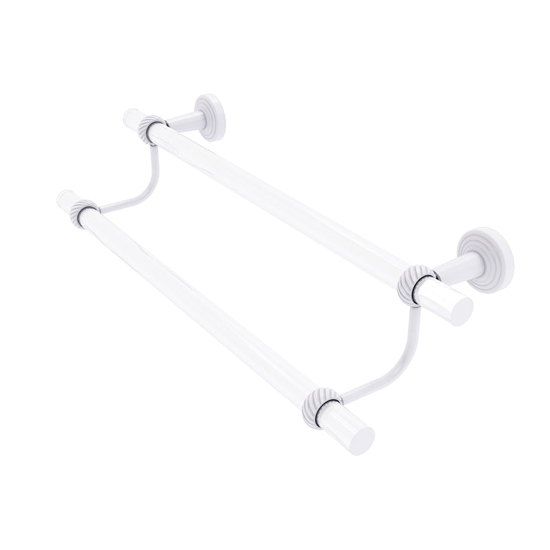 Allied Brass Pacific Beach Collection 18 Inch Double Towel Bar with Twisted Accents PB-72T-18-WHM