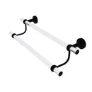 Allied Brass Pacific Beach Collection 24 Inch Double Towel Bar with Twisted Accents PB-72T-24-BKM