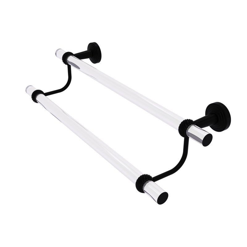 Allied Brass Pacific Beach Collection 30 Inch Double Towel Bar with Twisted Accents PB-72T-30-BKM