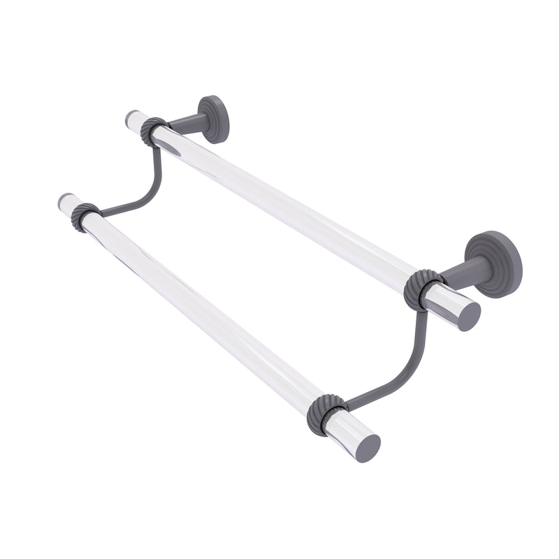Allied Brass Pacific Beach Collection 30 Inch Double Towel Bar with Twisted Accents PB-72T-30-GYM