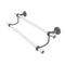 Allied Brass Pacific Beach Collection 36 Inch Double Towel Bar with Twisted Accents PB-72T-36-GYM