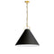 Dainolite 1 Light Incandescent Pendant Aged Brass with Black Shade PCN-241P-AGB-797