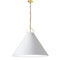 Dainolite 1 Light Incandescent Pendant Aged Brass with White Shade PCN-321P-AGB-790