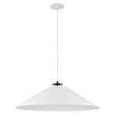 Dainolite 1 Light Incandescent Pendant Matte Black and Matte White PDC-241P-MB-MW