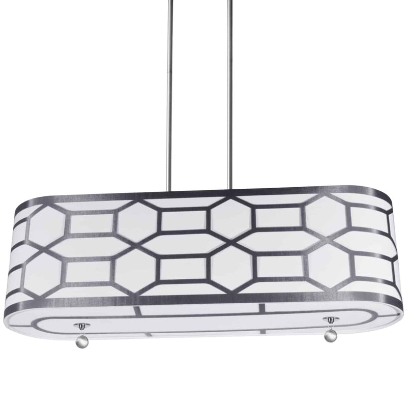 Dainolite 4 Light Horizontal Pendant Silver PEM-344HP-PC-SV