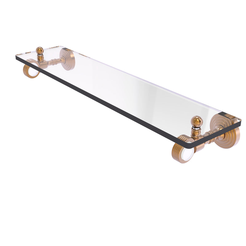 Allied Brass Pacific Grove Collection 16 Inch Glass Shelf with Groovy Accents PG-1G-16-BBR