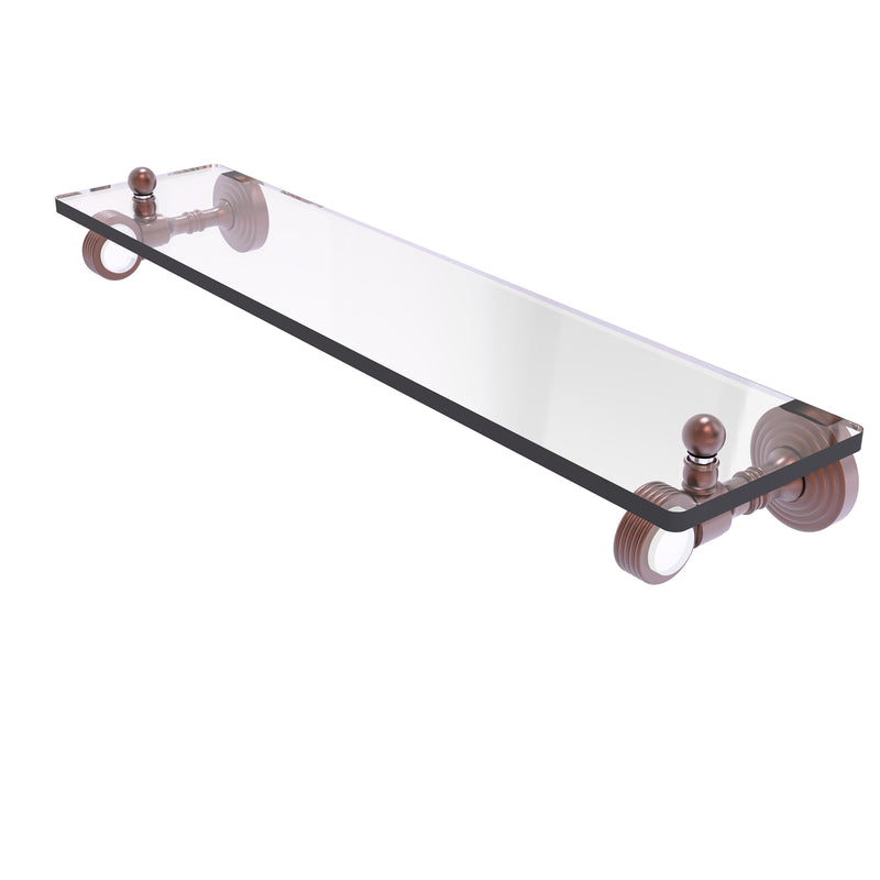 Allied Brass Pacific Grove Collection 16 Inch Glass Shelf with Groovy Accents PG-1G-16-CA