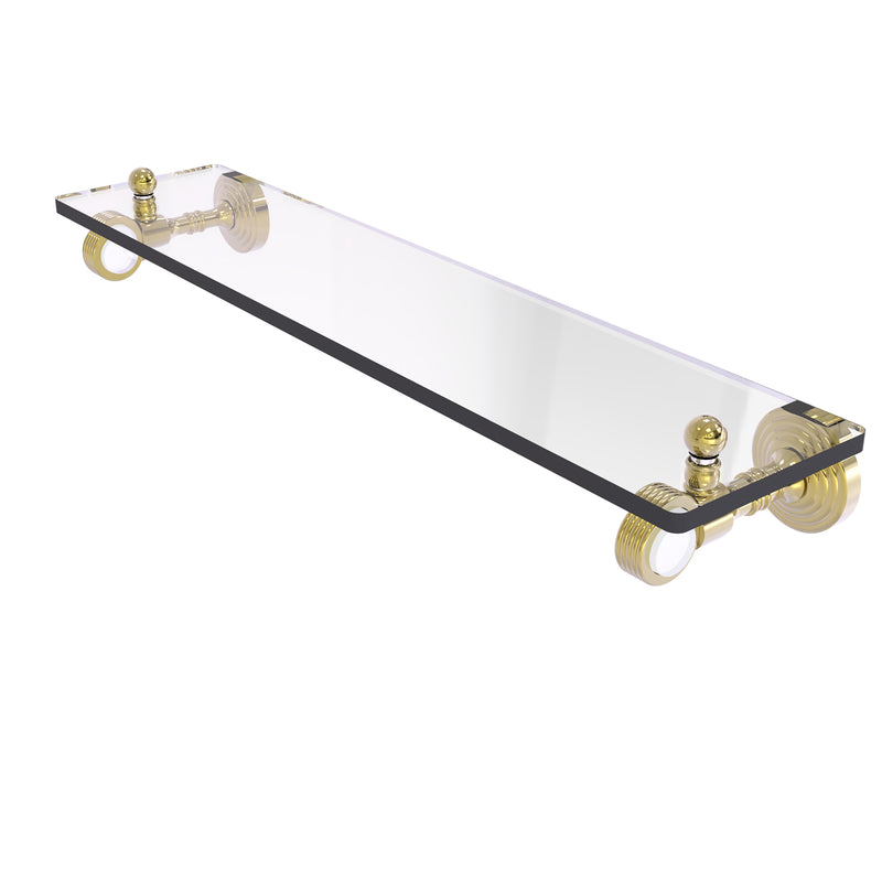 Allied Brass Pacific Grove Collection 16 Inch Glass Shelf with Groovy Accents PG-1G-16-UNL