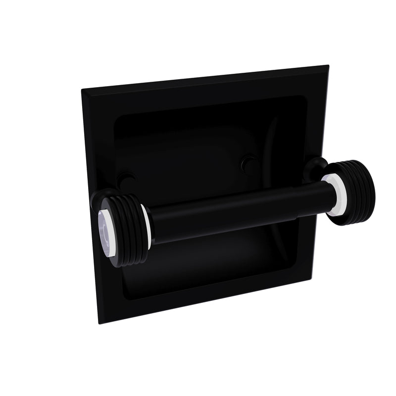 Allied Brass Pacific Grove Collection Recessed Toilet Paper Holder with Groovy Accents PG-24CG-BKM