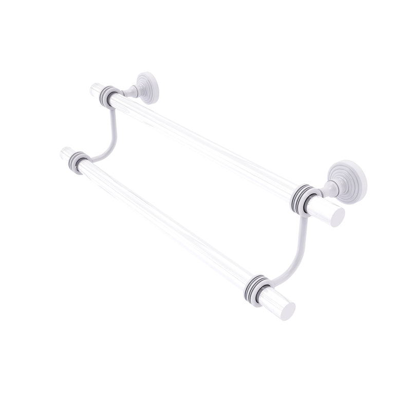 Allied Brass Pacific Grove Collection 18 Inch Double Towel Bar with Dotted Accents PG-72D-18-WHM