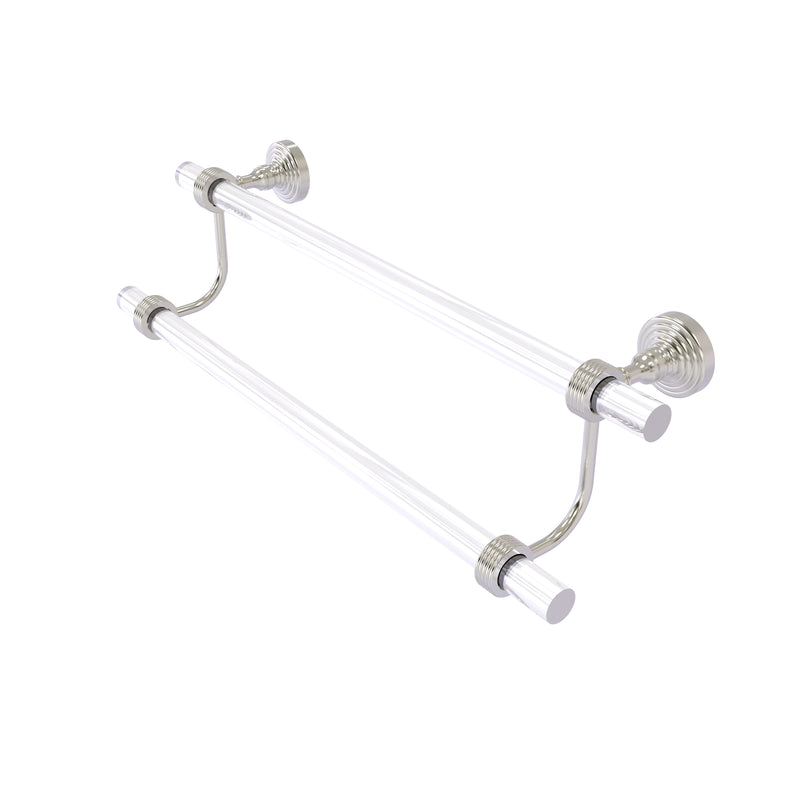 Allied Brass Pacific Grove Collection 18 Inch Double Towel Bar with Groovy Accents PG-72G-18-SN