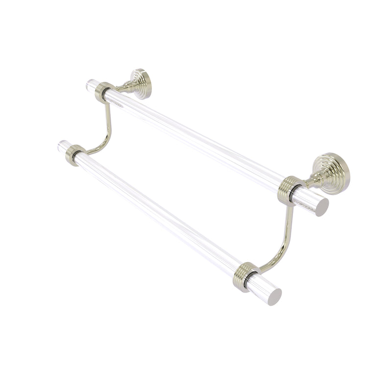 Allied Brass Pacific Grove Collection 24 Inch Double Towel Bar with Groovy Accents PG-72G-24-PNI