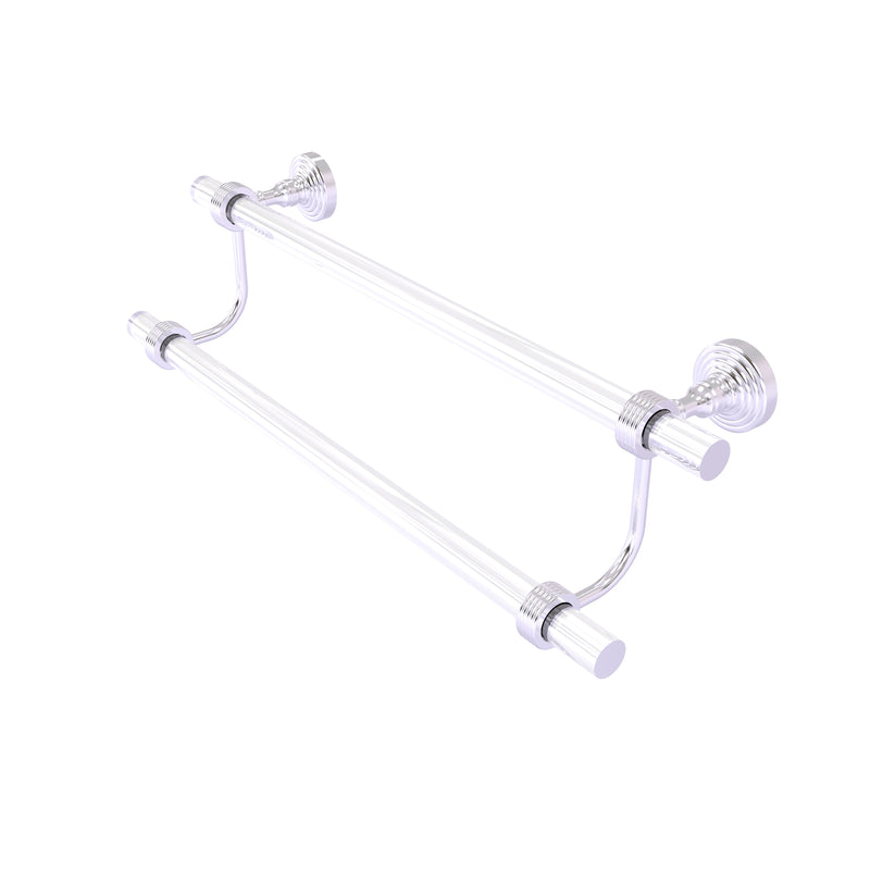 Allied Brass Pacific Grove Collection 24 Inch Double Towel Bar with Groovy Accents PG-72G-24-SCH