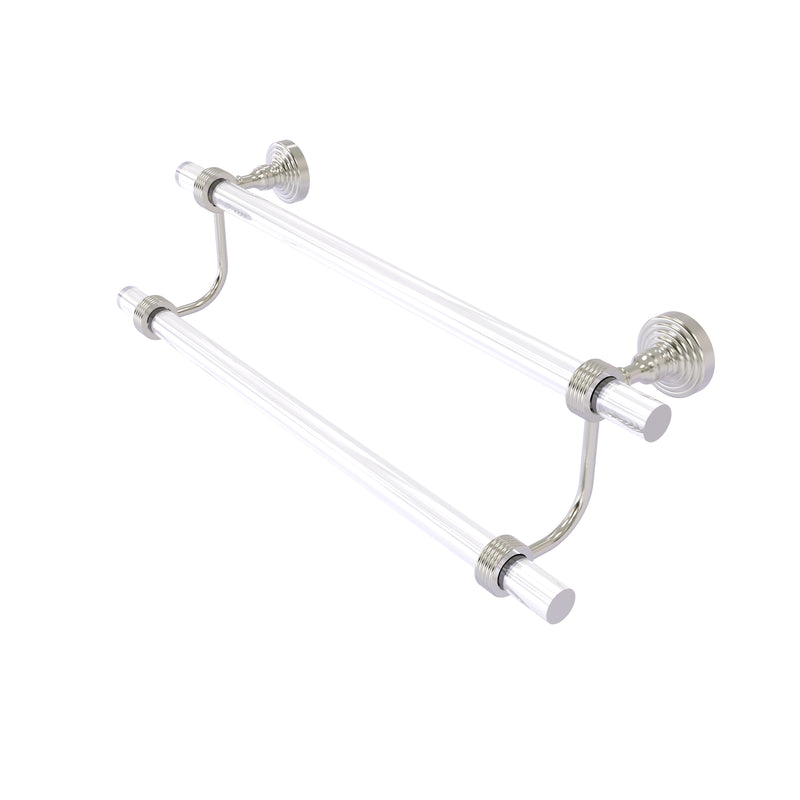 Allied Brass Pacific Grove Collection 24 Inch Double Towel Bar with Groovy Accents PG-72G-24-SN