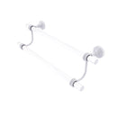 Allied Brass Pacific Grove Collection 30 Inch Double Towel Bar with Groovy Accents PG-72G-30-WHM
