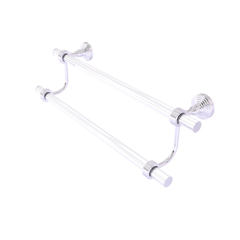 Allied Brass Pacific Grove Collection 36 Inch Double Towel Bar with Groovy Accents PG-72G-36-PC