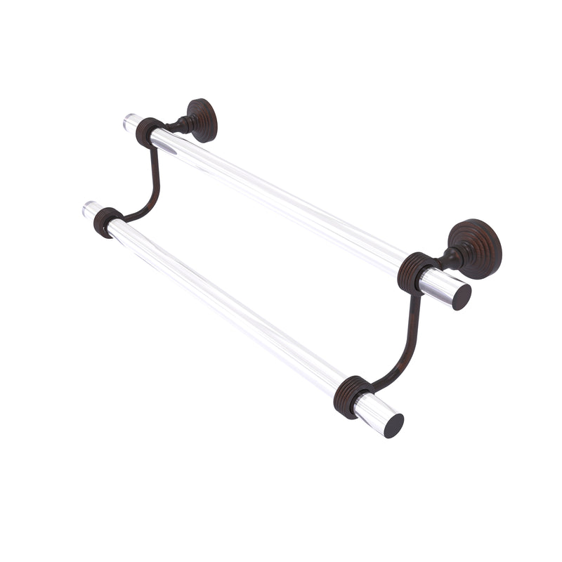 Allied Brass Pacific Grove Collection 36 Inch Double Towel Bar with Groovy Accents PG-72G-36-VB