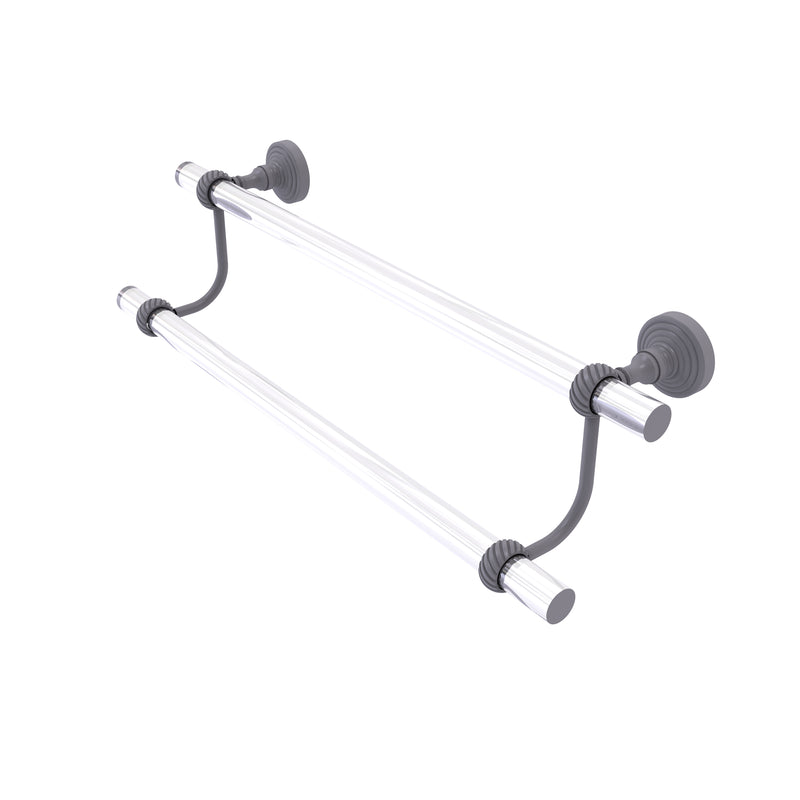 Allied Brass Pacific Grove Collection 18 Inch Double Towel Bar with Twisted Accents PG-72T-18-GYM