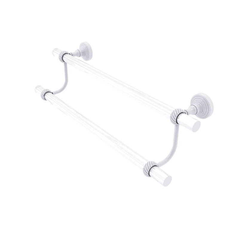 Allied Brass Pacific Grove Collection 18 Inch Double Towel Bar with Twisted Accents PG-72T-18-WHM