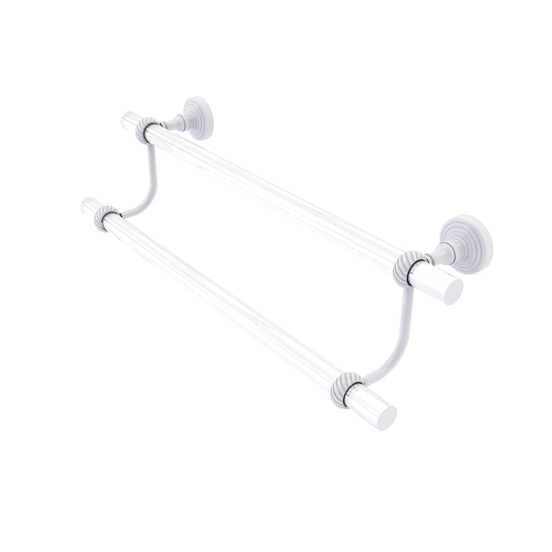 Allied Brass Pacific Grove Collection 24 Inch Double Towel Bar with Twisted Accents PG-72T-24-WHM