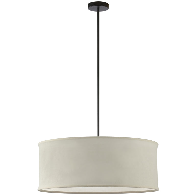 Dainolite 4 Light Incandescent Pendant Matte Black with Beige Shade PHL-264P-MB-BG